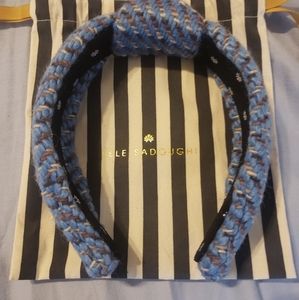 Lele Sadoughi Sky Blue Knitted Knotted Headband